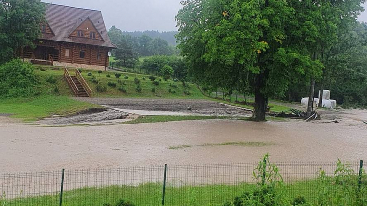 Sytuacja w Wysowej-Zdroju po ulewie  (1 lipca 2021)